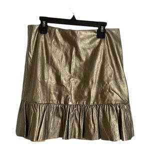 Comme USA Glamorous Gold Ruffle Mini Skirt MED